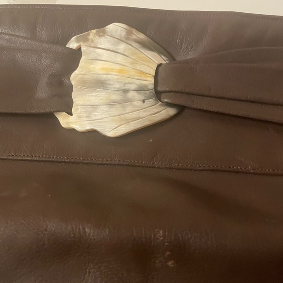 Vintage 70s Brown Leather Jerry Moss Large Clutch Handbag Rare Purse 1970 - Picture 6 of 9